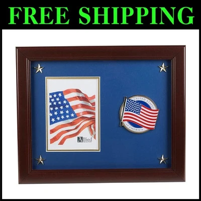 Elegante Marco Patriótico con Espalda de Caballete - Diseño Bandera Americana 5x7 Foto 1 de 4