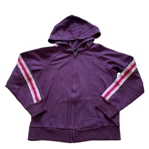 Athletic Works Full Zip Purple Hooded Sweatshirt Girls Size Medium 7/8 - Picture 1 of 6