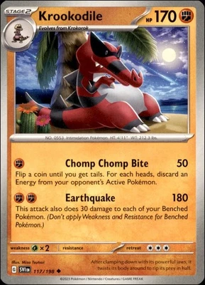 Pokemon - 2X Krookodile #117/198 - SV01: Scarlet & Violet Base Set Uncommon - Image 1 of 2