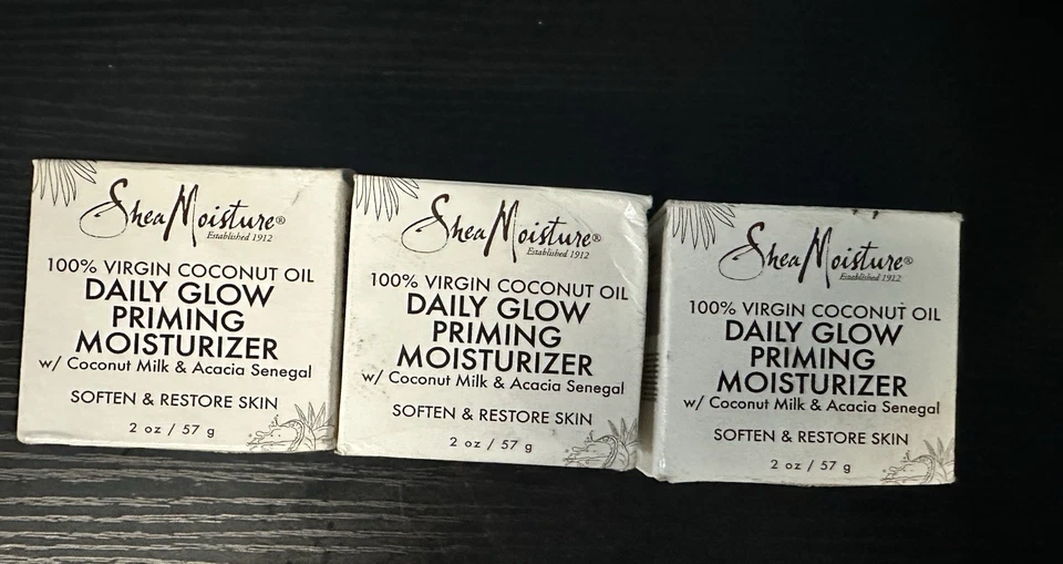 3x Hidratante de imprimación de brillo diario 100 % aceite de coco virgen hidratante de karité 2 oz Foto 1 de 1