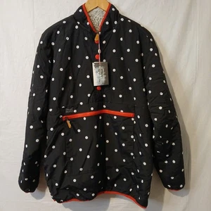Simply Southern Women's XL Reversible White Polka Dot Sherpa Lined Rain Pullover - Picture 1 of 12