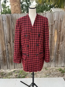 Bar III Women’s Size 16 Houndstooth Collarless Double-Breast Open Front Blazer - Picture 1 of 10