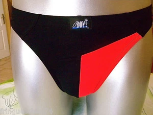 string homme noir et rouge satiné OBOY taille S - Picture 1 of 2