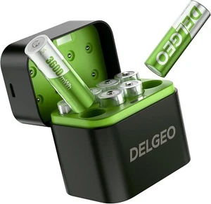 Rechargeable AA Batteries Lithium 8 Pack with Fast Charger, 1.5V 3600mWh High C - Picture 1 of 8