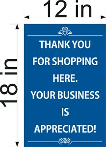 LETRERO PVC 12" X 18" GRACIAS POR COMPRAR AQUÍ - Imagen 1 de 14