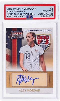2012 Panini Americana Heroes and Legends Alex Morgan Auto #2 /159 PSA 6 - Image 1 of 2