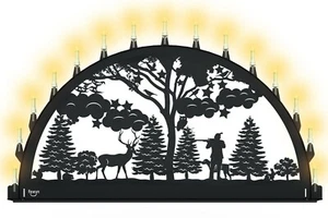 Außen-Schwibbogen Lichterbogen 150cm Erzgebirge Jäger Metall XXL Rostfrei - Bild 1 von 3
