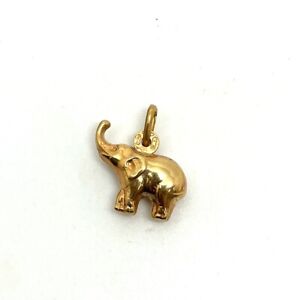 9ct Gold Lucky Elephant Charm Pendant 9ct Yellow Gold Hallmarked Charm Pendant