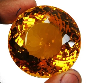 Natural 344.60 Ct Mogok Orange-Yellow Painite Round Cut Certified Loose Gemstone - Picture 1 of 15