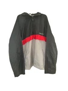 Chaqueta cortavientos Adidas vintage para hombre negra y roja 1/2 cremallera forrada de malla adulto L - Imagen 1 de 7