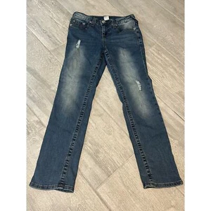 True Religion Jeans Boys Size 10 Red Stitching Geno Relaxed Slim Stretch - Picture 1 of 5