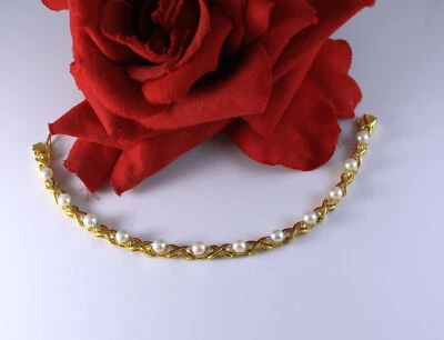 Brazalete Tenis Plata Esterlina Vermeil Perla Brillante 12.68g CAT RESCUE Foto 1 de 2