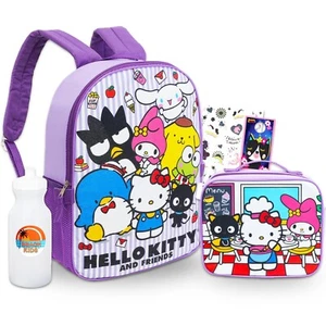 Sanrio Backpack with Lunch Box Set - Bundle of Hello Kitty, My Melody, Chococ... - Picture 1 of 7