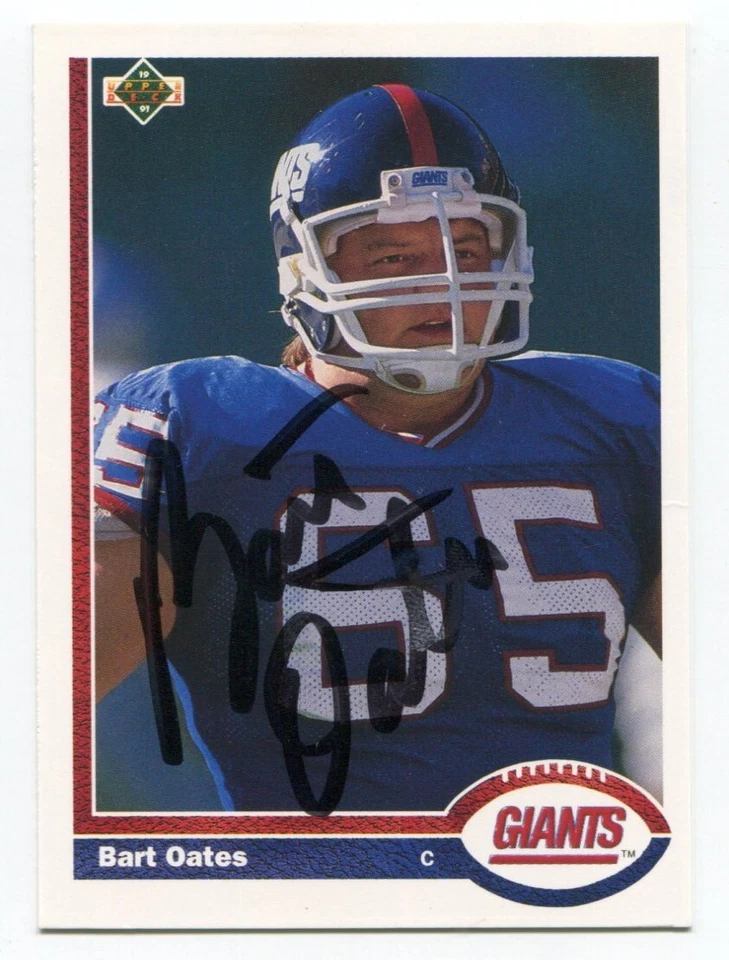 1991 Upper Deck Bart Oates Signed Card Football NFL Autographed AUTO #418 - Image 1 of 2
