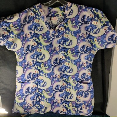 Top Exfoliante Mujer Halloween Cruz Blanca Fantasmas Talla M Foto 1 de 4