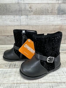 Nuevo Gymboree Black Buckle Side Zip Ankle Boots Toddler sz 5 - Imagen 1 de 5