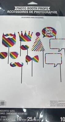 Birthday Photo props 10 count, Rainbow Foil, NIP - Image 1 of 2