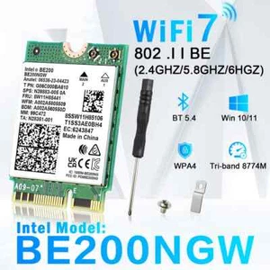 Intel WiFi 7 BE200NGW M.2 NGFF Wireless Card 802.11be Network Bluetooth Adapter - Picture 1 of 5