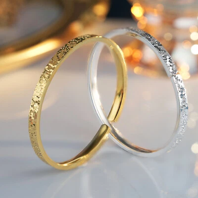 Brazalete brazalete brillante de plata de ley pura S999 de 4,9 mm PUÑO ABIERTO Foto 1 de 4