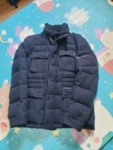 Burberry Down Quilted Wool Polyamide Jacket SZ Small Navy - Picture 1 of 9