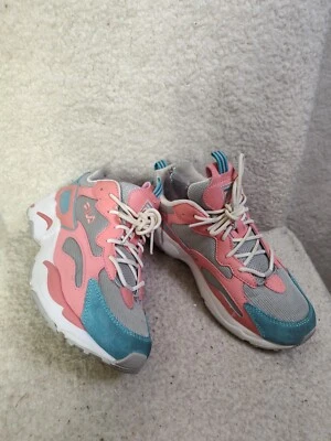 Fila Ray Tracer Niñas Tenis 6 1/2 Cuero Rosa Con Cordones Parte Superior Baja Zapatos para Correr Foto 1 de 4