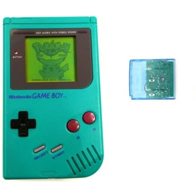 Consola Nintendo Game Boy DMG-01 verde azulado retrofit + tarjeta de juego + cargador Foto 1 de 4