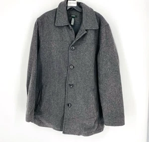 J. Crew Men's Gray Wool Peacoat Medium Quilted Lining Button Front Classic Style - Picture 1 of 7