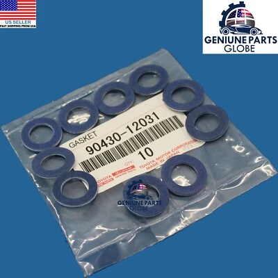 GENUINE TOYOTA 4RUNNER CAMRY FJ RAV4 ES GX RX DRAIN PLUG GASKETS 10X 90430-12031 - Image 1 of 2