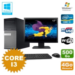 Pack PC tour DELL 790 Intel Core I3 3.1Ghz 4Go 500Go DVD Wifi Win 7 + Schirm 17 - Bild 1 von 1
