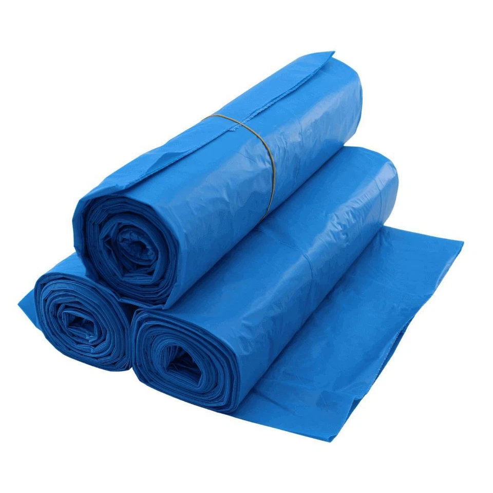 250 Müllsäcke Müllbeutel Müllsack Abfallbeutel 120 L 39 my blau  - Bild 1 von 4