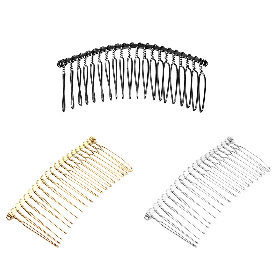 6x Blank Metal 20 Teeth Hair Side Comb for DIY Bridal Veil Hair Accessories - image 1 of 1
