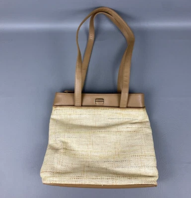 Bolso de mano vintage ETIENNE AIGNER de cuero tejido de paja de ratán Foto 1 de 4