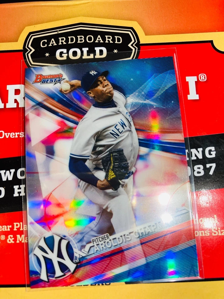 2017 Bowman's Best Refractor Aroldis Chapman #45 SP NEW YORK YANKEES V412 - Image 1 of 2