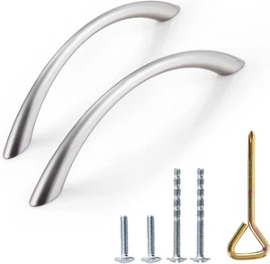 Handle Pull Cabinet Kitchen Handles for Door Drawer Curved Pulls Solid 10 pack - Picture 1 of 4