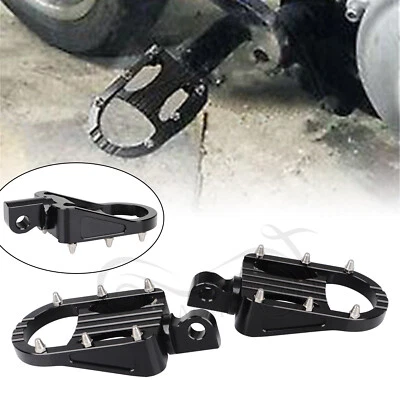 Estriberas negras MX anchas grasas estriberas para Harley Dyna Fatboy Electra Glide FLHTCU Foto 1 de 4