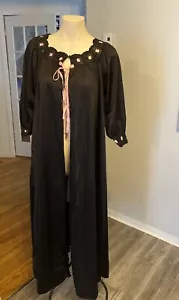 Vintage Long Duster Robe With Ribbon Details Size S - Picture 1 of 10