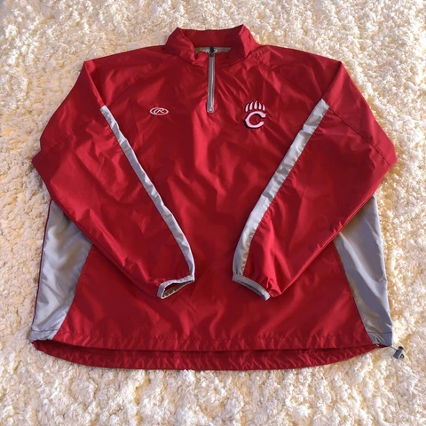 Rawlings Cincinnati Bearcats Pullover Mens Size XXL Windbreaker Red Gray MINT Cover