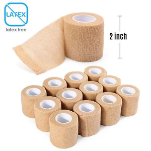 12 Pack Self-Adherent Cohesive Bandages Wrap 2'' x 5 Yards Sports Athletic Tape - Picture 1 of 9