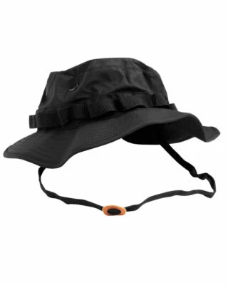 BLACK TACTICAL WIDE BRIM BOONIE HAT 100% RIPSTOP TYPE II HOT WEATHER - Image 1 of 4