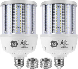 2-Pack 80W LED Corn Bulbs 5000K AC100-277V 12000lm E26/E39 Base, LED HID CFL - Picture 1 of 6