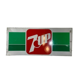 Vintage 7up Metal Tin Soda Pop Machine Part Sign 10”x23” Display Advertising - Picture 1 of 10
