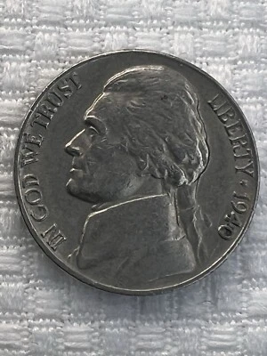 Moneda 1940 níquel sin marca de ceca error Foto 1 de 3