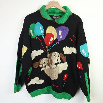 Suéter Pullover Tejido Globo Aire Perro Berek De Colección Talla M Foto 1 de 4