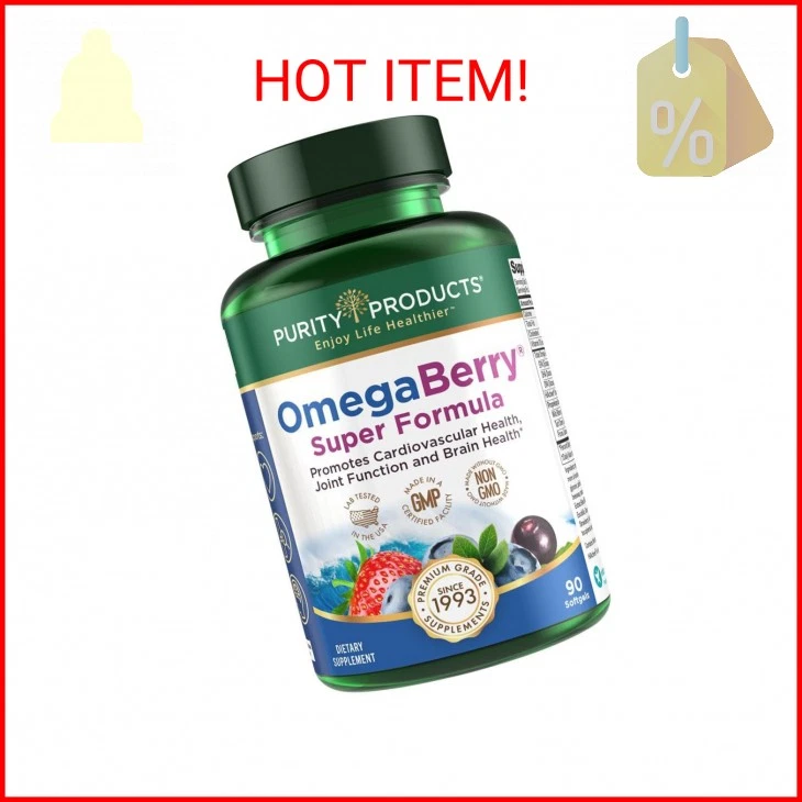 Purity Products Omega Berry Super Formula 90 Soft Gels Fresh Best by July 2013