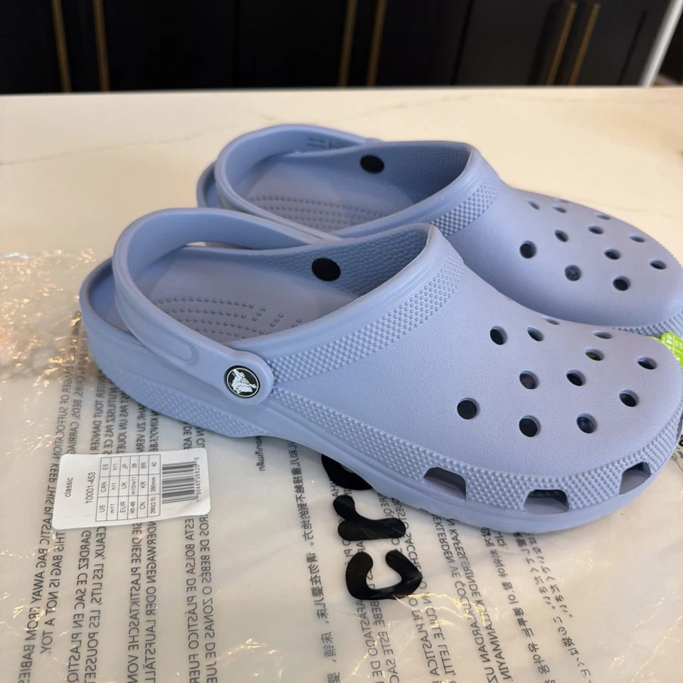 NUEVO Crocs Clásico Adulto Pastel Azul/Púrpura Hombre Talla 10 Mujer Talla 11 10001-453 Foto 1 de 4