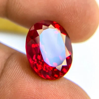 PIGEON BLOOD RED ONE HUGE 11.95 CT PERFECT RUBY CORUNDUM OVAL GEMSTONE - Image 1 of 2