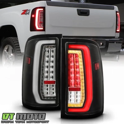 For 2007-2013 GMC Sierra 1500 Full LED w/Tube TaiL Lights Brake Lamps Left+Right - Image 1 of 4