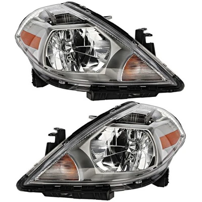 Halogen Headlight Set of 2 For 07-12 Nissan Versa Hatcback Left and Right Foto 1 de 4