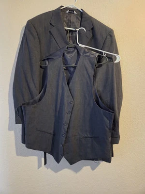 Traje de hombre Linea Uomo 3 piezas gris talla 46R 40W pantalón 36x40 100 % lana Foto 1 de 4