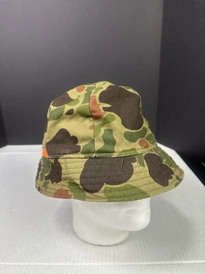 Gorra Jones vintage DUXBAK años 70 L verde camuflaje lona cubo sombrero LEER Foto 1 de 4